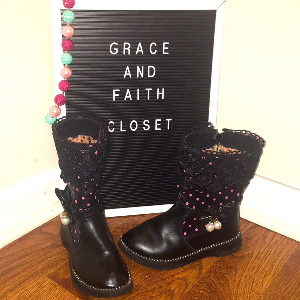 🎀Fancy black girl boots in good-used condition🎀